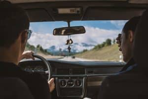 looking through windshield