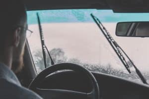 rain on windshield